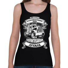 PRINTFASHION Kamionsofőr apa - Női atléta - Fekete