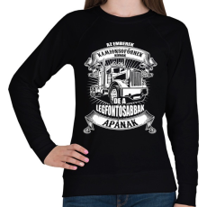 PRINTFASHION Kamionsofőr apa - Női pulóver - Fekete