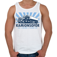 PRINTFASHION Kamionsofőr - a legjobb a világon - Férfi atléta - Fehér atléta, trikó