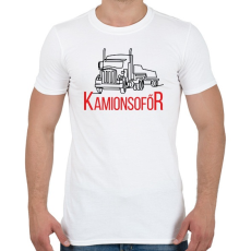 PRINTFASHION Kamionsofőr - Vonalas - Férfi póló - Fehér