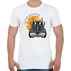 PRINTFASHION Kamionsofőrös minta - Férfi póló - Fehér