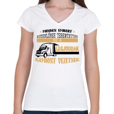 PRINTFASHION Kamiont vezetnek - Női V-nyakú póló - Fehér női póló