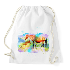 PRINTFASHION kanca és kiscsikója - Sportzsák, Tornazsák - Fehér tornazsák