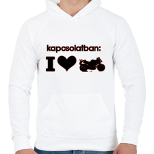 PRINTFASHION KAPCSOLATBAN - Férfi kapucnis pulóver - Fehér férfi pulóver, kardigán