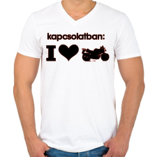 PRINTFASHION KAPCSOLATBAN - Férfi V-nyakú póló - Fehér férfi póló