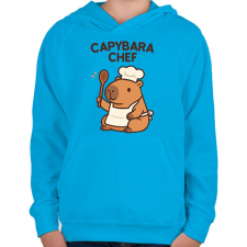 PRINTFASHION Kapibara séf - Gyerek kapucnis pulóver - Azúrkék gyerek pulóver, kardigán