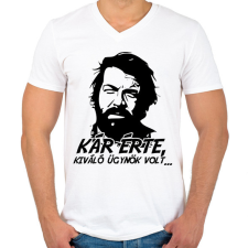 PRINTFASHION Kár érte, kiváló ügynök volt - Férfi V-nyakú póló - Fehér férfi póló