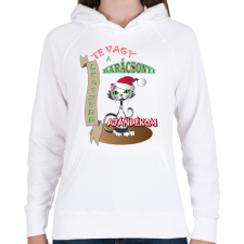 PRINTFASHION Karácsony2 - Női kapucnis pulóver - Fehér női pulóver, kardigán