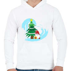 PRINTFASHION Karácsony4 - Férfi kapucnis pulóver - Fehér