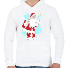 PRINTFASHION Karácsony5 - Férfi kapucnis pulóver - Fehér férfi pulóver, kardigán