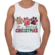 PRINTFASHION Karácsony 3 kutyamanccsal - Férfi atléta - Fehér