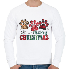PRINTFASHION Karácsony 3 kutyamanccsal - Férfi pulóver - Fehér férfi pulóver, kardigán