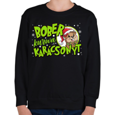 PRINTFASHION Karácsony Bober xmas - Gyerek pulóver - Fekete