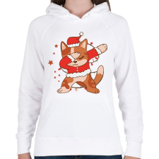 PRINTFASHION Karácsony - cica - dub - Női kapucnis pulóver - Fehér női pulóver, kardigán