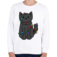 PRINTFASHION Karácsony cica - Gyerek pulóver - Fehér