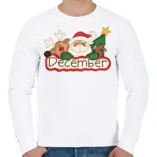 PRINTFASHION Karácsony - December Mézi Télapó Rénszarvas - Férfi pulóver - Fehér férfi pulóver, kardigán
