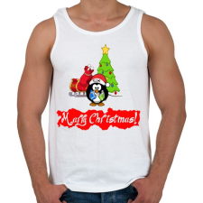 PRINTFASHION karácsony - Férfi atléta - Fehér atléta, trikó