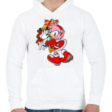 PRINTFASHION Karácsony - Férfi kapucnis pulóver - Fehér