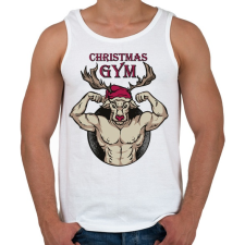 PRINTFASHION Karácsony gyúrás - Christmas gym - Férfi atléta - Fehér atléta, trikó