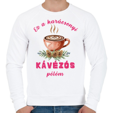 PRINTFASHION karácsony kávé - Férfi pulóver - Fehér