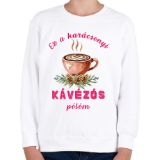 PRINTFASHION karácsony kávé - Gyerek pulóver - Fehér