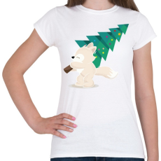 PRINTFASHION Karácsony - kis rókával - Női póló - Fehér