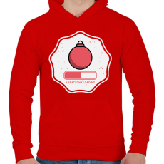 PRINTFASHION KARÁCSONY LOADING 2 - Férfi kapucnis pulóver - Piros