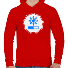 PRINTFASHION KARÁCSONY LOADING  - Férfi kapucnis pulóver - Piros férfi pulóver, kardigán