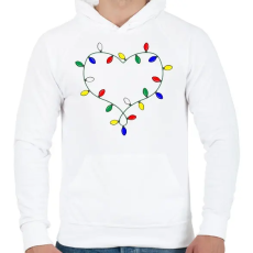 PRINTFASHION Karácsony love - Férfi kapucnis pulóver - Fehér
