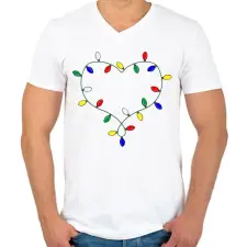 PRINTFASHION Karácsony love - Férfi V-nyakú póló - Fehér férfi póló