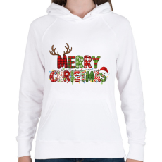 PRINTFASHION Karácsony Merry Christmas - Női kapucnis pulóver - Fehér