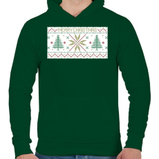PRINTFASHION Karácsony mintázat - Férfi kapucnis pulóver - Sötétzöld