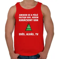 PRINTFASHION KARÁCSONY MODE ON - Férfi atléta - Piros atléta, trikó