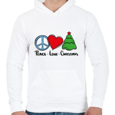 PRINTFASHION Karácsony - peace love christmas - Férfi kapucnis pulóver - Fehér