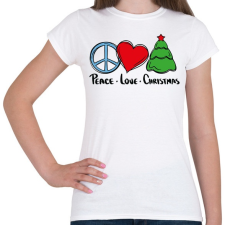 PRINTFASHION Karácsony - peace love christmas - Női póló - Fehér női póló