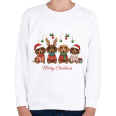 PRINTFASHION karácsony tacskós - Gyerek pulóver - Fehér