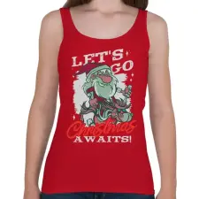 PRINTFASHION Karácsony - Télapó lovon - Női atléta - Cseresznyepiros női trikó