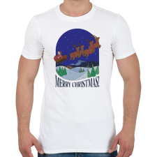 PRINTFASHION Karácsony télapó szánon - Férfi póló - Fehér férfi póló