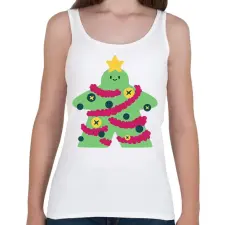 PRINTFASHION Karácsonyfa ember - Női atléta - Fehér női trikó
