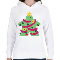 PRINTFASHION Karácsonyfa ember - Női kapucnis pulóver - Fehér