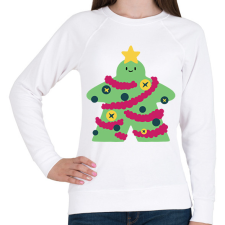 PRINTFASHION Karácsonyfa ember - Női pulóver - Fehér női pulóver, kardigán