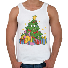 PRINTFASHION Karácsonyfa - Férfi atléta - Fehér