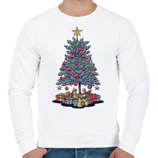 PRINTFASHION Karácsonyfa - Férfi pulóver - Fehér férfi pulóver, kardigán
