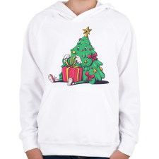 PRINTFASHION Karácsonyfa - Gyerek kapucnis pulóver - Fehér gyerek pulóver, kardigán