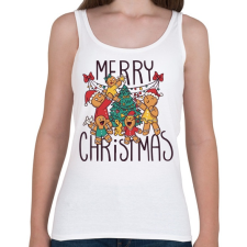 PRINTFASHION Karácsonyfa mézi és barátai - Női atléta - Fehér női trikó