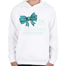 PRINTFASHION karácsonyi ajándék - kisfiú - Gyerek kapucnis pulóver - Fehér
