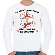 PRINTFASHION Karácsonyi alvós pólóm - Férfi pulóver - Fehér férfi pulóver, kardigán