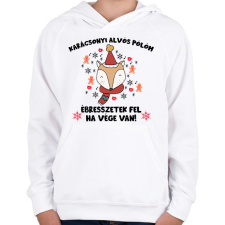 PRINTFASHION Karácsonyi alvós pólóm - Gyerek kapucnis pulóver - Fehér gyerek pulóver, kardigán