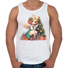 PRINTFASHION Karácsonyi angyal - Férfi atléta - Fehér női trikó