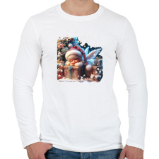 PRINTFASHION Karácsonyi angyal - Férfi hosszú ujjú póló - Fehér férfi póló